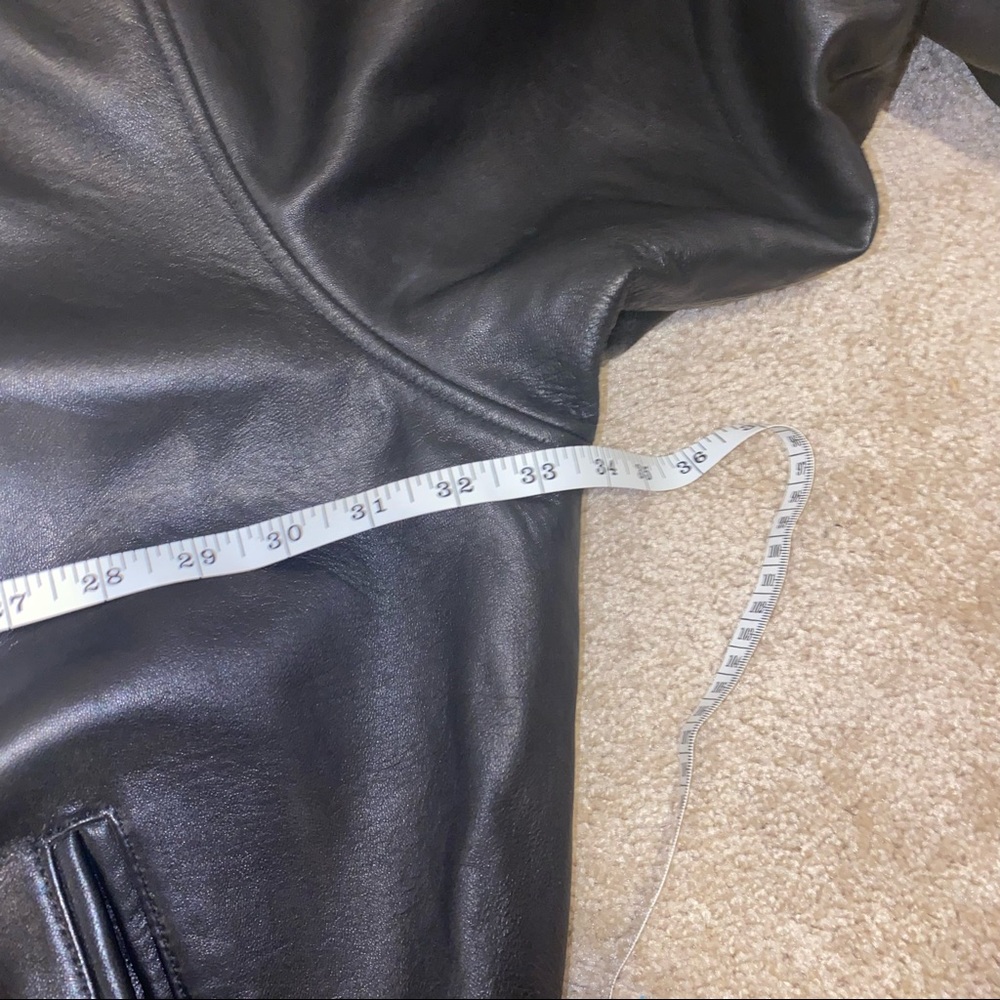 🔴SOLD- Mens Black Italian Leather Bomber Jacket Size 5 XL - Picture 10 of 13